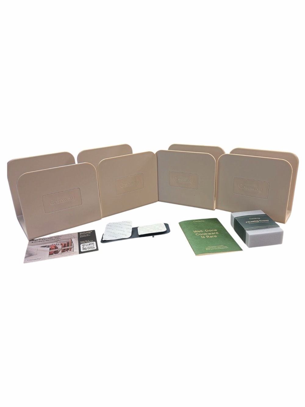Caraway Magnetic Pan Racks x 4 w Cleaning Eraser New - Picture 2 of 9